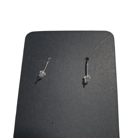 Silver Tone Teardrop Dangle Earrings Glitter Finish Casual Work Mom Gift Boho - Picture 4 of 4